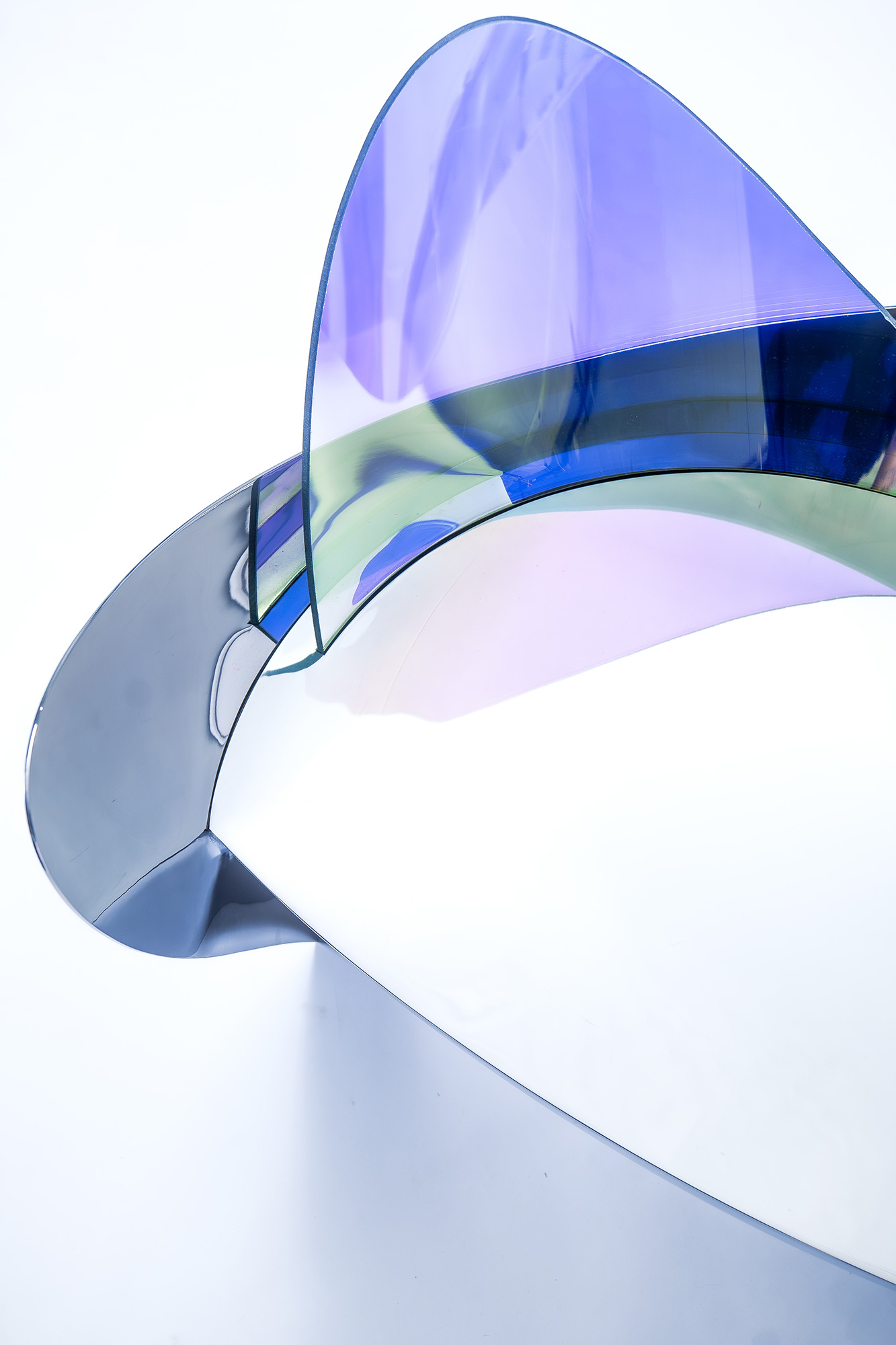 Armchair A01 by ODA LIK – rear angle with sculptural glass curvature