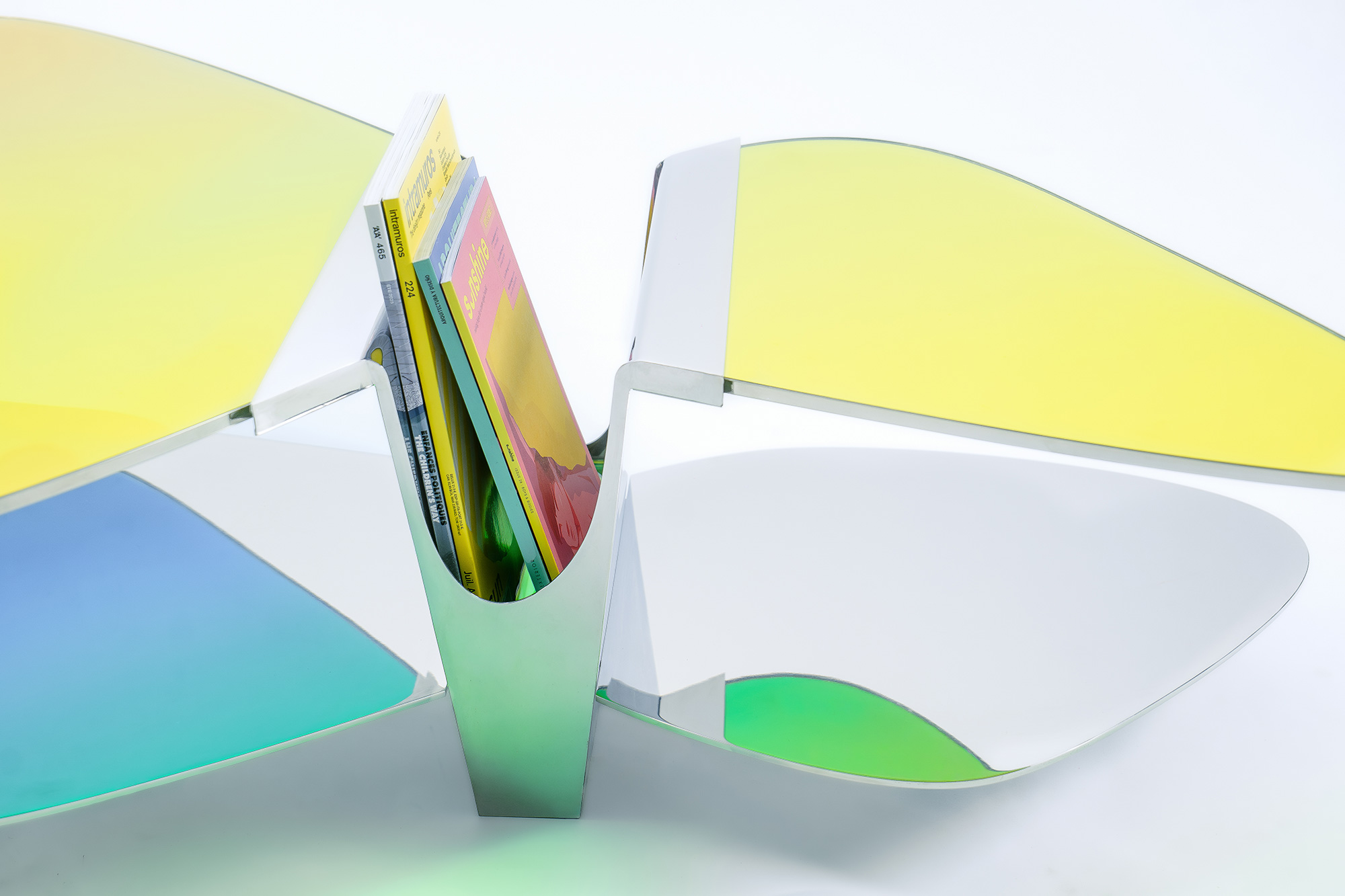 Low Table LT02 by ODA LIK – sculptural silhouette with green mirrored core