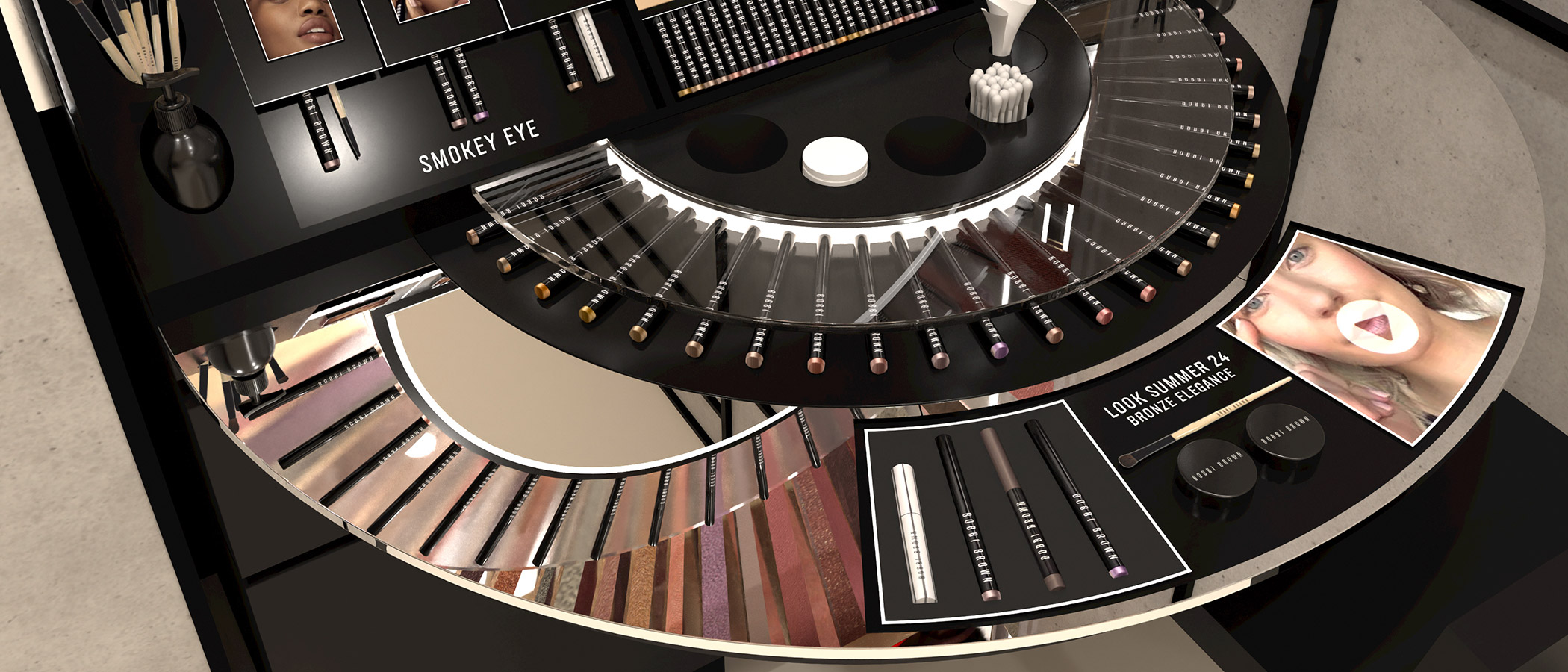 Bobbi Brown Eye Studio Station by ODA LIK – luminous retail concept